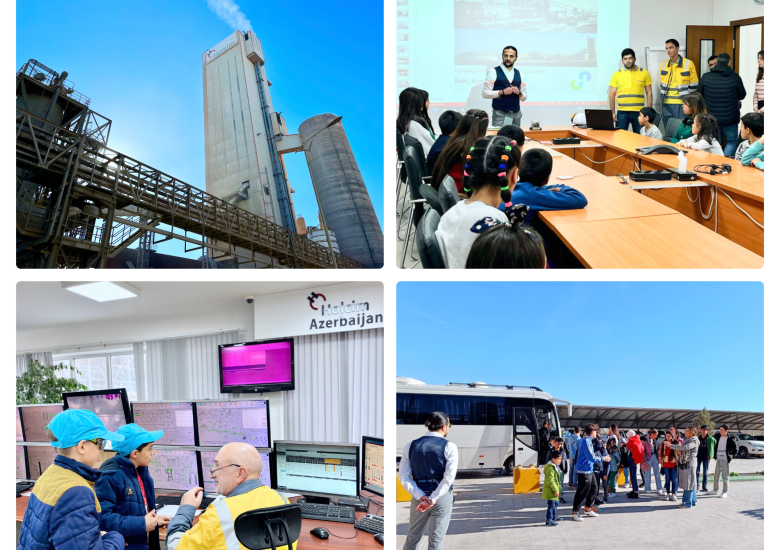 « Holcim » Azerbaïdjan a accueilli un programme de visites scolaires à l&rsquo;usine Holcim pour le projet social commun d&rsquo;AFchamber et d&rsquo;ALSTOM « Journées d&rsquo;orientation professionnelle pour les orphelins ».
