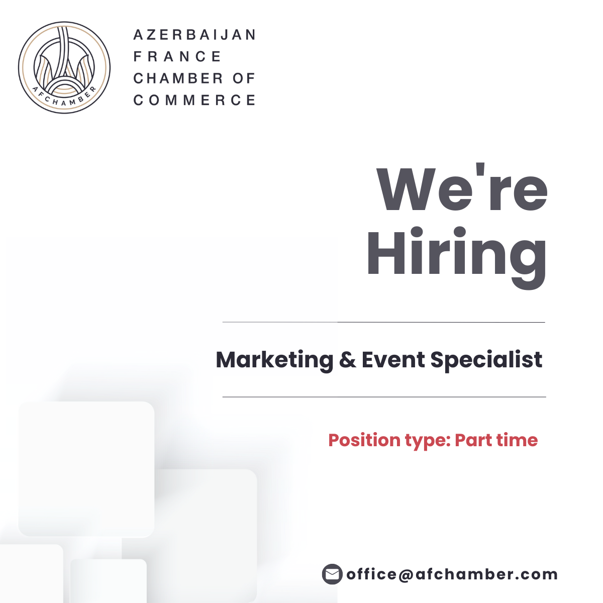 Vacancy Announcement:                                    Marketing & Event Specialist